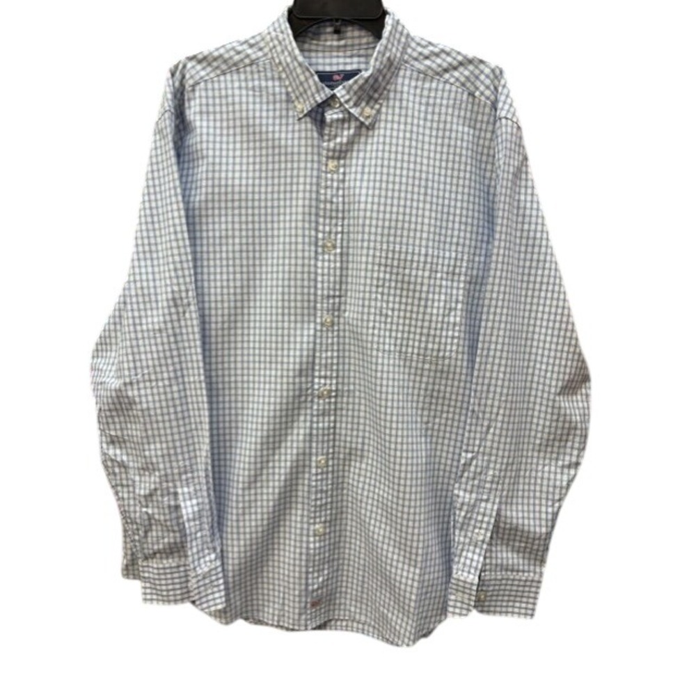 Vineyard Vines Mens XL Classic Fit Murray Shirt Blue White Check Button‎ Down
